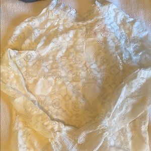 White crochet long sleeve top